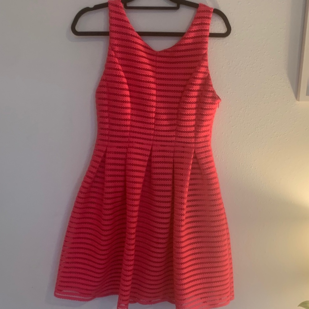 Bloomingdale’s hot pink mini dress